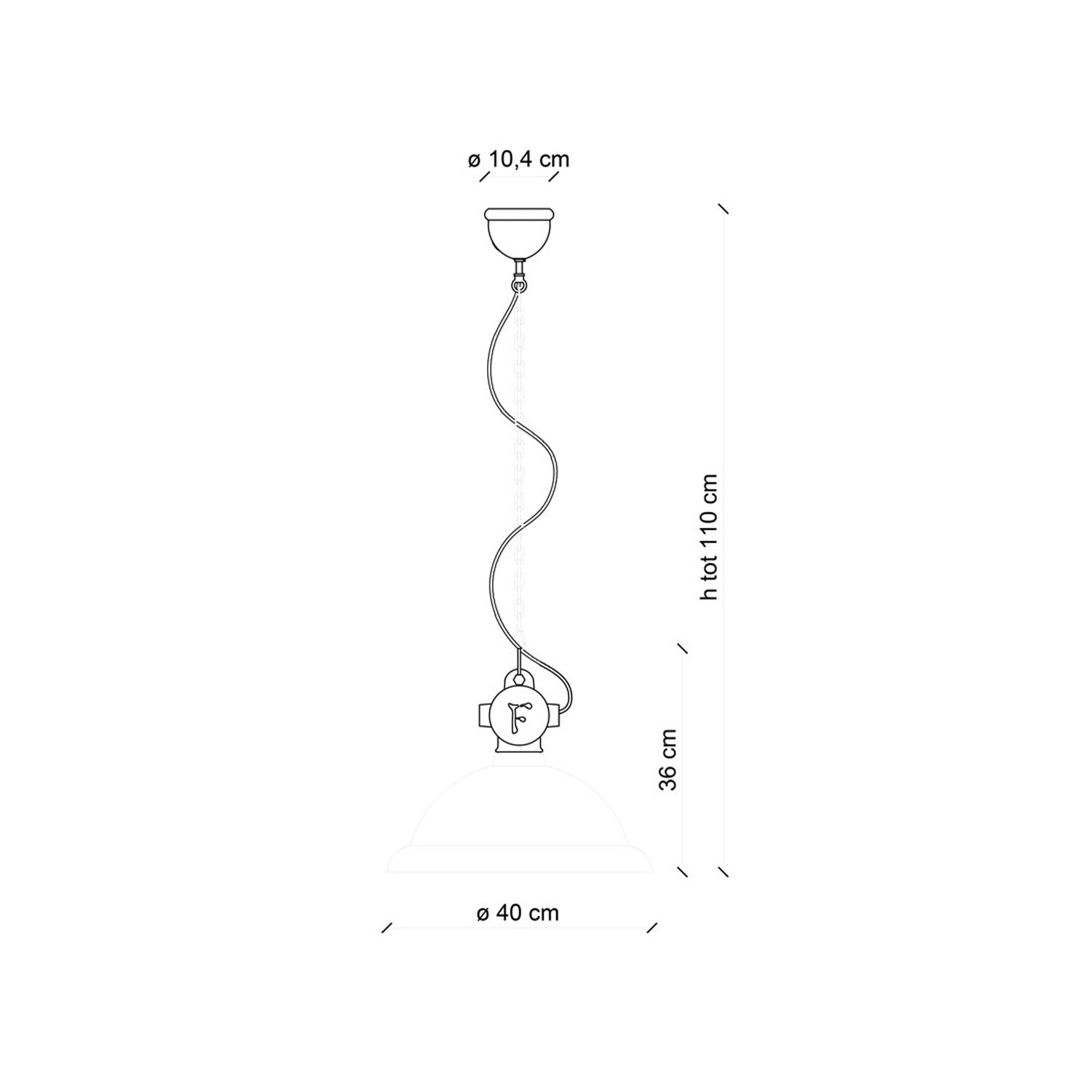 Lampadario Industrial Ferro E Ceramica Vintage Nero 1 Luce E27