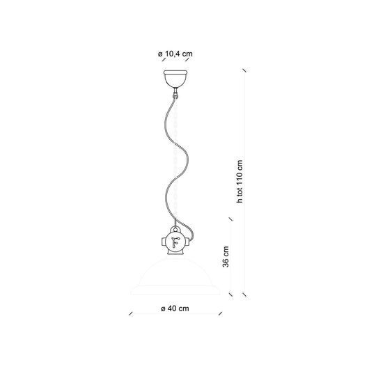 Lampadario Industrial Ferro E Ceramica Vintage Nero 1 Luce E27