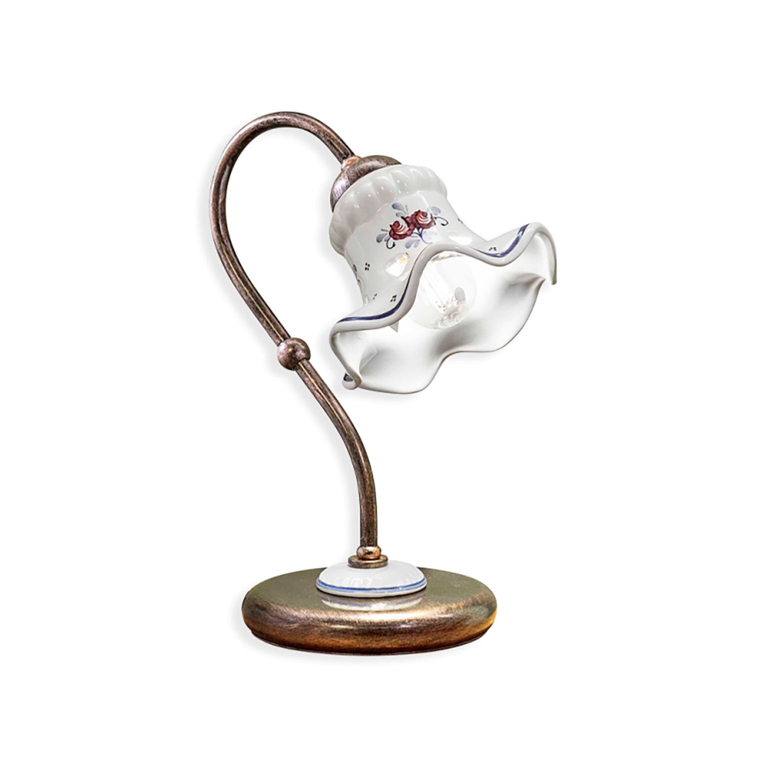 Lumetto Classico Chieti Metallo E Ceramica Nero Sfumato Rame 1 Luce E14