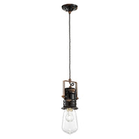 Lampadario Industrial Urban Ferro E Ceramica Vintage Nero 1 Luce E27 37Cm