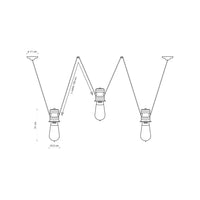 Lampadario Industrial Minimal Urban Ferro E Ceramica Vintage Bianco 3 Luci E27