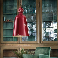 Lampadario Industrial Ferro E Ceramica Vintage Bordeaux 1 Luce E27