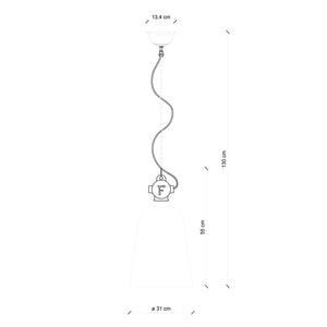 Lampadario Industrial Ferro E Ceramica Vintage Bordeaux 1 Luce E27