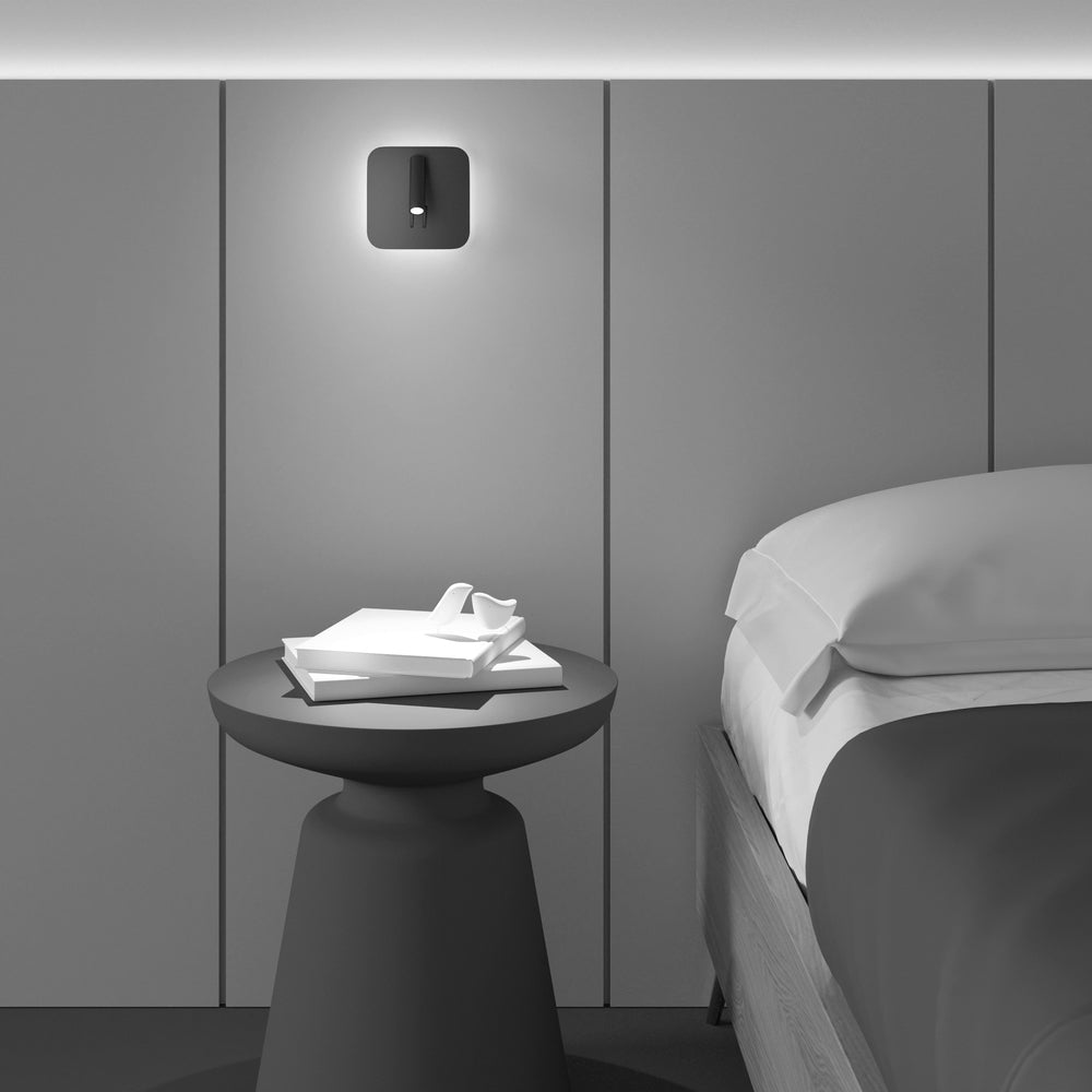 Applique Da Parete Moderno Ios 176 Alluminio Nero Luce Led Integrato 10W