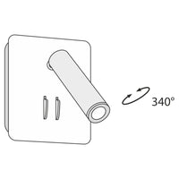 Applique Da Parete Moderno Ios 176 Alluminio Nero Luce Led Integrato 10W