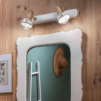 Applique Classica Savona Metallo E Ceramica Ottone Brunito 2 Luci E14