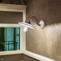 Applique Classica L'Aquila Metallo Ceramica Nero Sfumato Rame 1 Luce E27