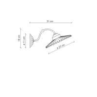 Applique Classica L'Aquila Metallo Ceramica Nero Sfumato Rame 1 Luce E27