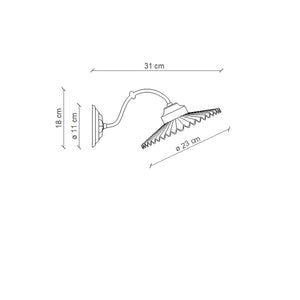 Applique Classica L'Aquila Metallo Ceramica Nero Sfumato Rame 1 Luce E27