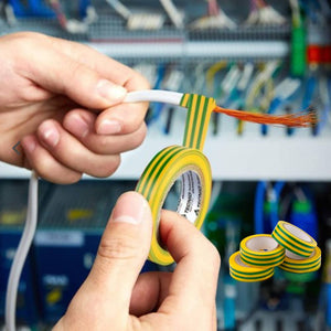 Kit nastro isolante in pvc autoestinguente multicolore per impianti sicuri *** colore giallo/verde, dimensioni 15 mm ...