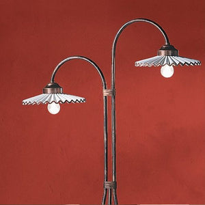 Piantana Classica L'Aquila Metallo E Ceramica Nero Sfumato Rame 2 Luci E27