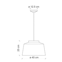 Lampadario Vintage 50'S Ferro E Ceramica Smaltato Nero 1 Luce E27 40Cm