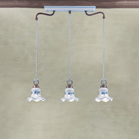 Lampadario Classico Chieti Metallo E Ceramica Nero Sfumato Argento 3 Luci E14