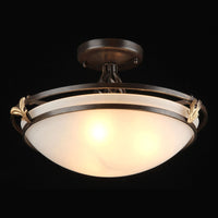 Plafoniera Contemporanea Combinare Metallo Bronzo 3 Luci Diffusore Vetro