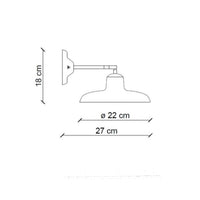 Applique Classica Como Ottone E Ceramica Bianco Decorato Filo Blu 1 Luce E14