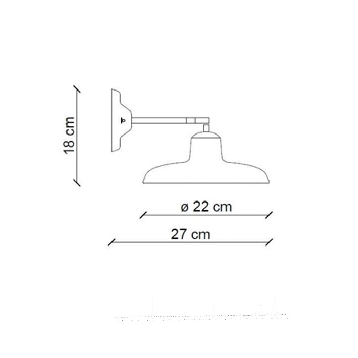 Applique Classica Como Ottone E Ceramica Bianco Decorato Filo Blu 1 Luce E14