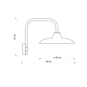 Applique Industrial Minimal Nordico B&W Metallo Smaltato Nero 1 Luce E27