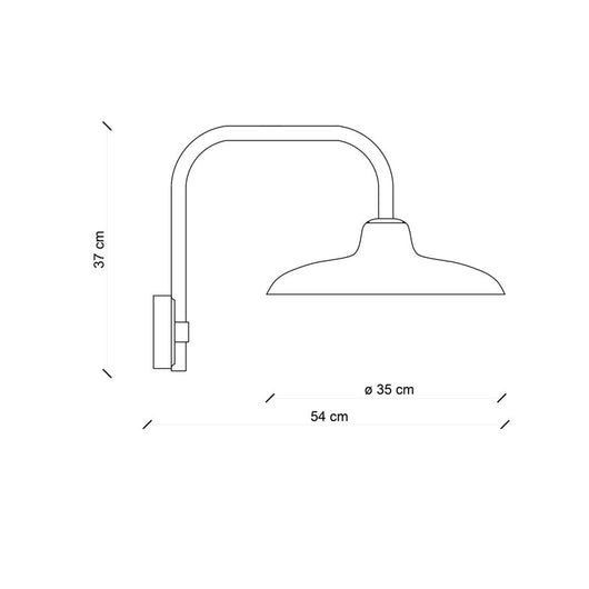 Applique Industrial Minimal Nordico B&W Metallo Smaltato Nero 1 Luce E27