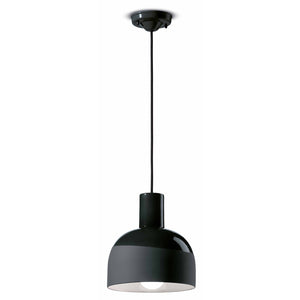 Lampadario Vintage Decò Caxixi Ceramica Nero Carbone 1 Luce E27