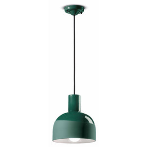 Lampadario Vintage Decò Caxixi Ceramica Verde Bottiglia 1 Luce E27
