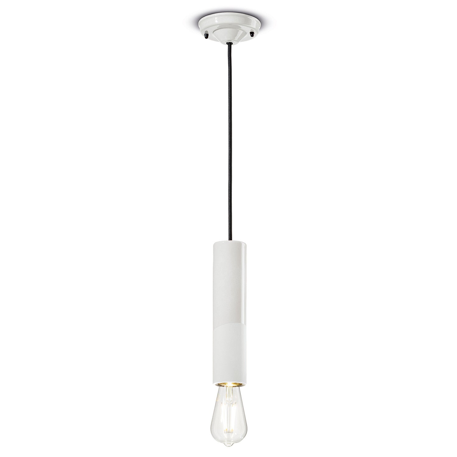 Sospensione Piccola Vintage Decò Pi Ceramica Bianco Grezzo 1 Luce E27