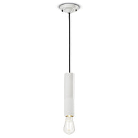 Sospensione Piccola Vintage Decò Pi Ceramica Bianco Grezzo 1 Luce E27