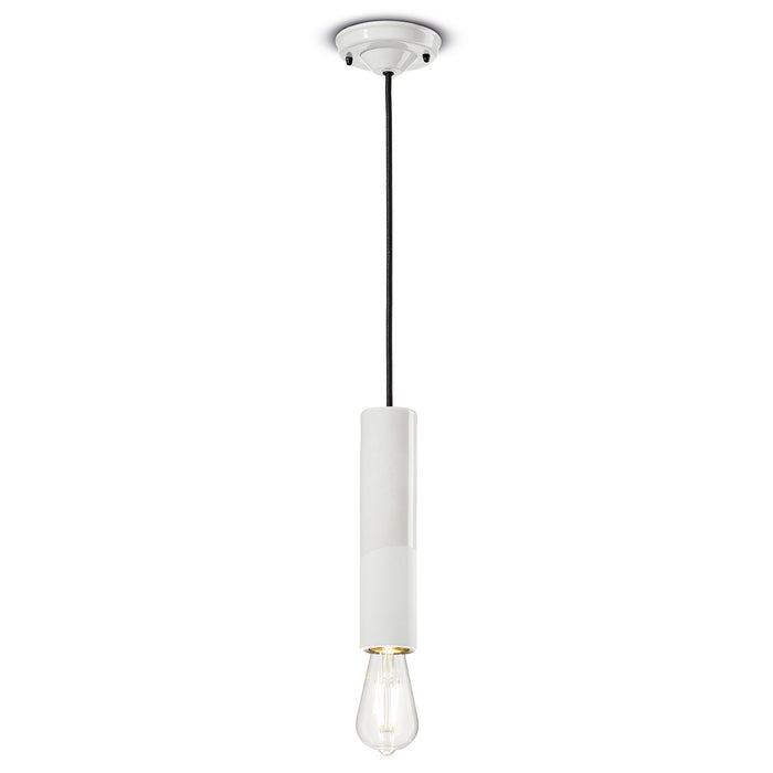 Sospensione Piccola Vintage Decò Pi Ceramica Bianco Grezzo 1 Luce E27