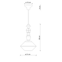 Sospensione Piccola Vintage Decò Lariat Ceramica Giallo 1 Luce E27