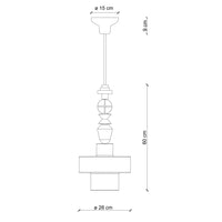 Sospensione Piccola Tonda Vintage Decò Lariat Ceramica Verde 1 Luce E27