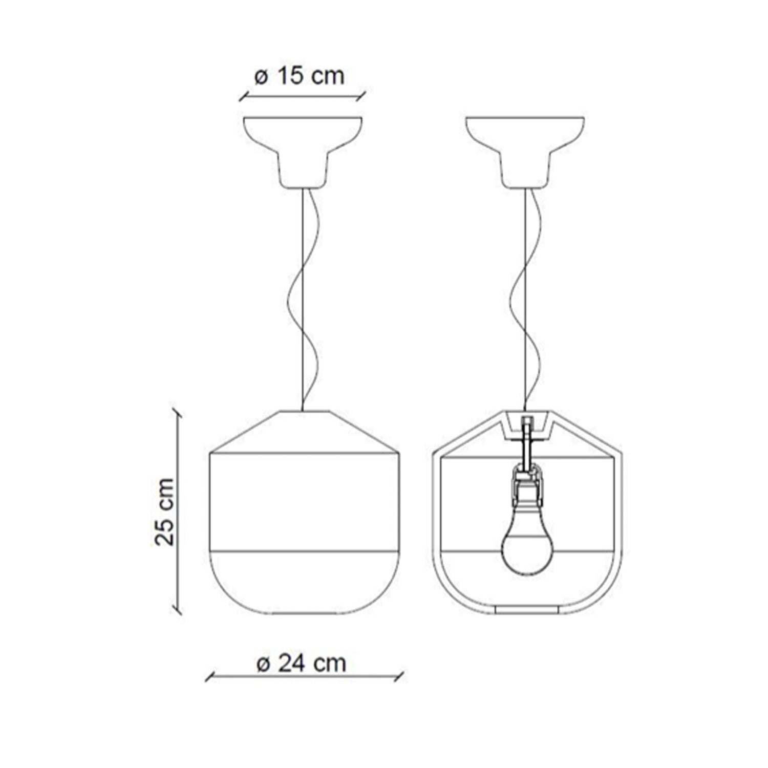 Sospensione Piccola Vintage Decò Bellota Ceramica Nero Carbone 1 Luce E27