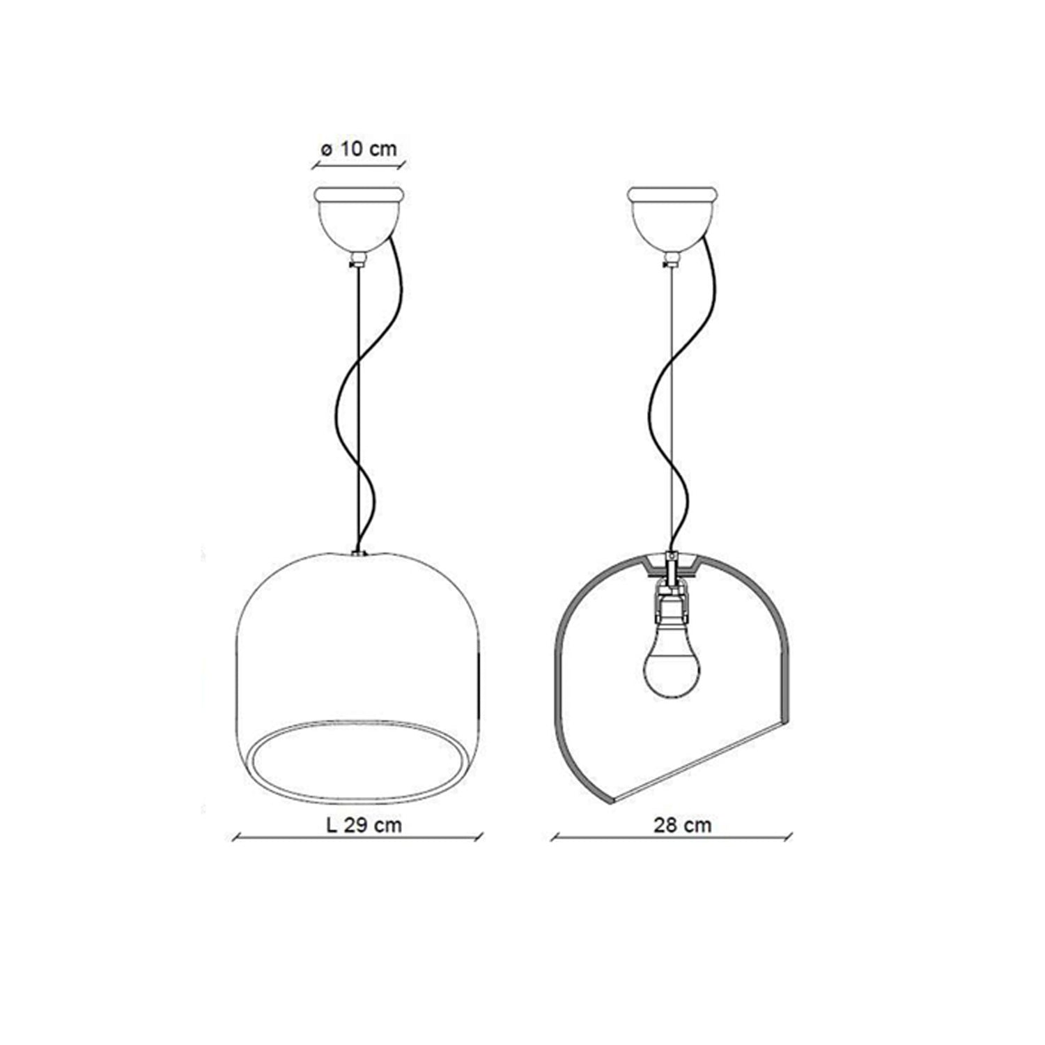 Sospensione Piccola Vintage Decò Ayrton Ceramica 1 Luce E27