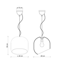 Sospensione Piccola Vintage Decò Ayrton Ceramica Grigio 1 Luce E27