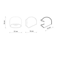 Applique Vintage Decò Ayrton Ceramica Grigio 1 Luce E27