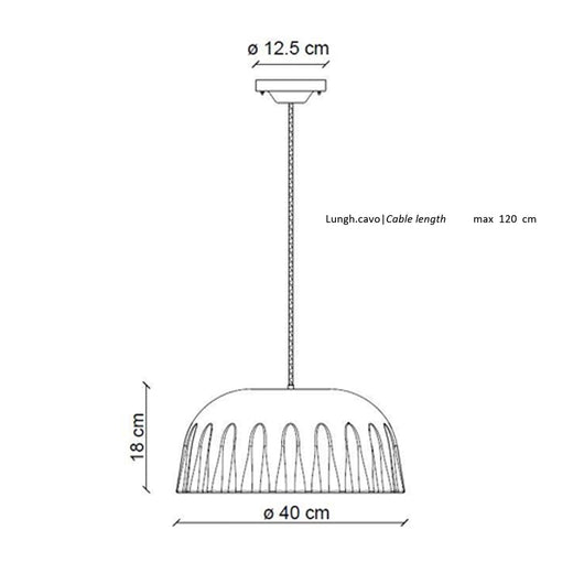 Sospensione Grande Vintage Decò Madame Gres Ceramica Bianco Naturale 1 Luce E27
