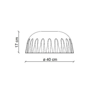 Plafoniera Grande Vintage Decò Madame Gres Ceramica Grigio Nerastro 1 Luce E27