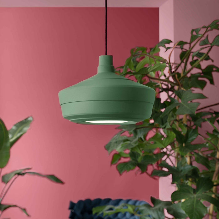 Lampadario Vintage Decò Churuata Verde Foresta 1 Luce E27
