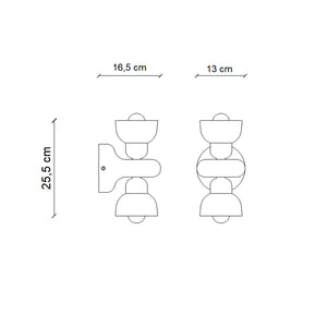 Applique Vintage Decò Berimbau Ceramica Arancio Pokè 2 Luci E14