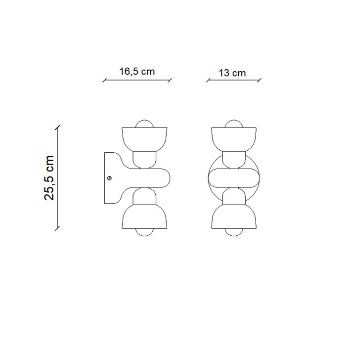 Applique Vintage Decò Berimbau Ceramica Arancio Pokè 2 Luci E14