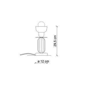 Lumetto Vintage Decò Berimbau Ferro Ceramica Turchese E Arancio Pokè 1 Luce E27