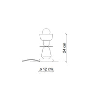 Lumetto Vintage Decò Berimbau Ferro Ceramica Marrone Moka E Turchese 1 Luce E27