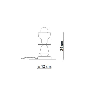 Lumetto Vintage Decò Berimbau Ferro Ceramica Marrone Moka E Turchese 1 Luce E27