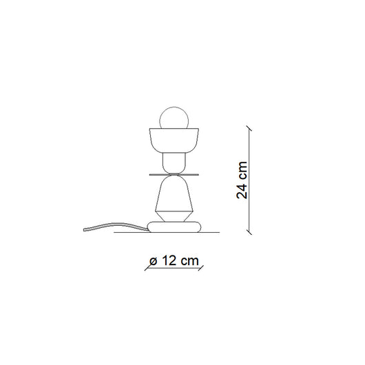 Lumetto Vintage Decò Berimbau Ferro Ceramica Marrone Moka E Turchese 1 Luce E27