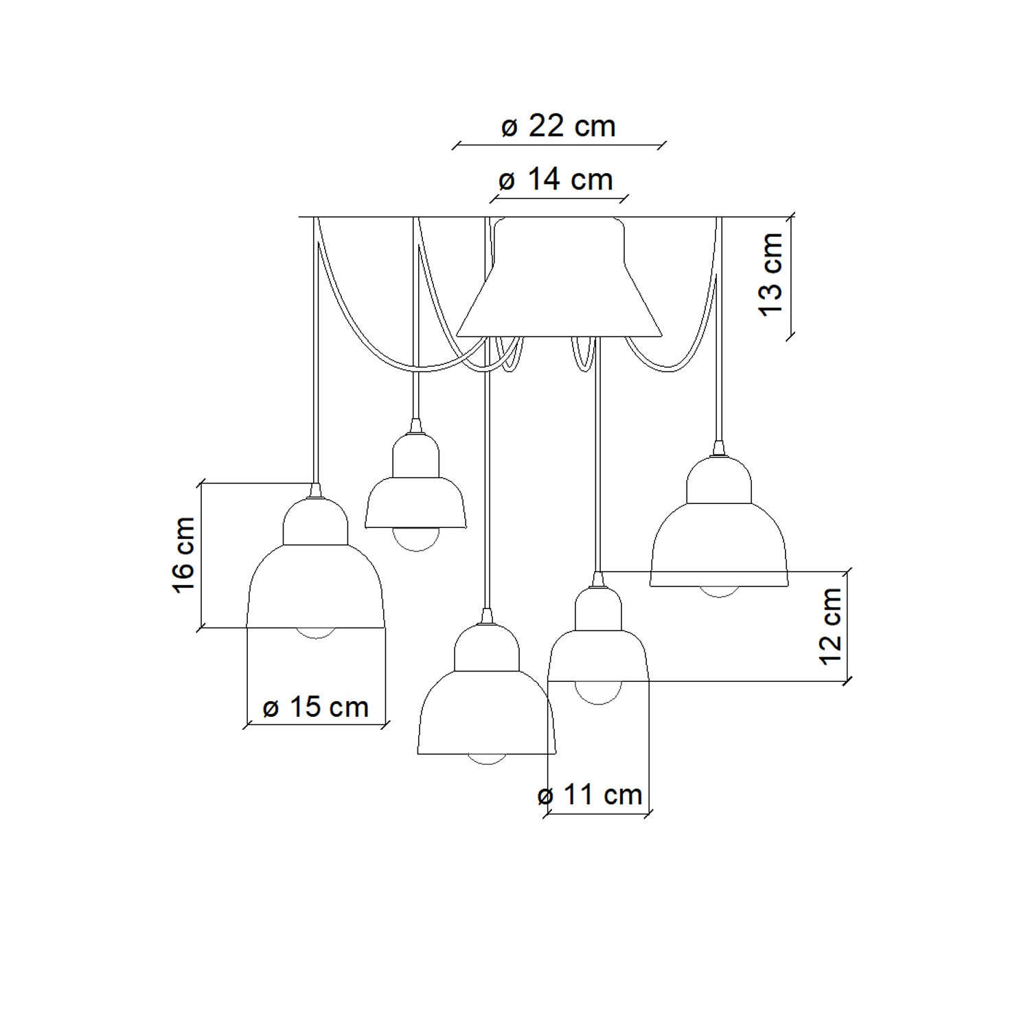 Lampadario Vintage Decò Berimbau Ceramica Grigio Sabbia 3 Luci E27