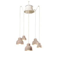 Lampadario Vintage Decò Berimbau Ceramica Grigio Sabbia 3 Luci E27