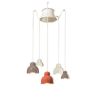 Lampadario Finitura Mix Vintage Decò Berimbau Ceramica 3 Luci E27