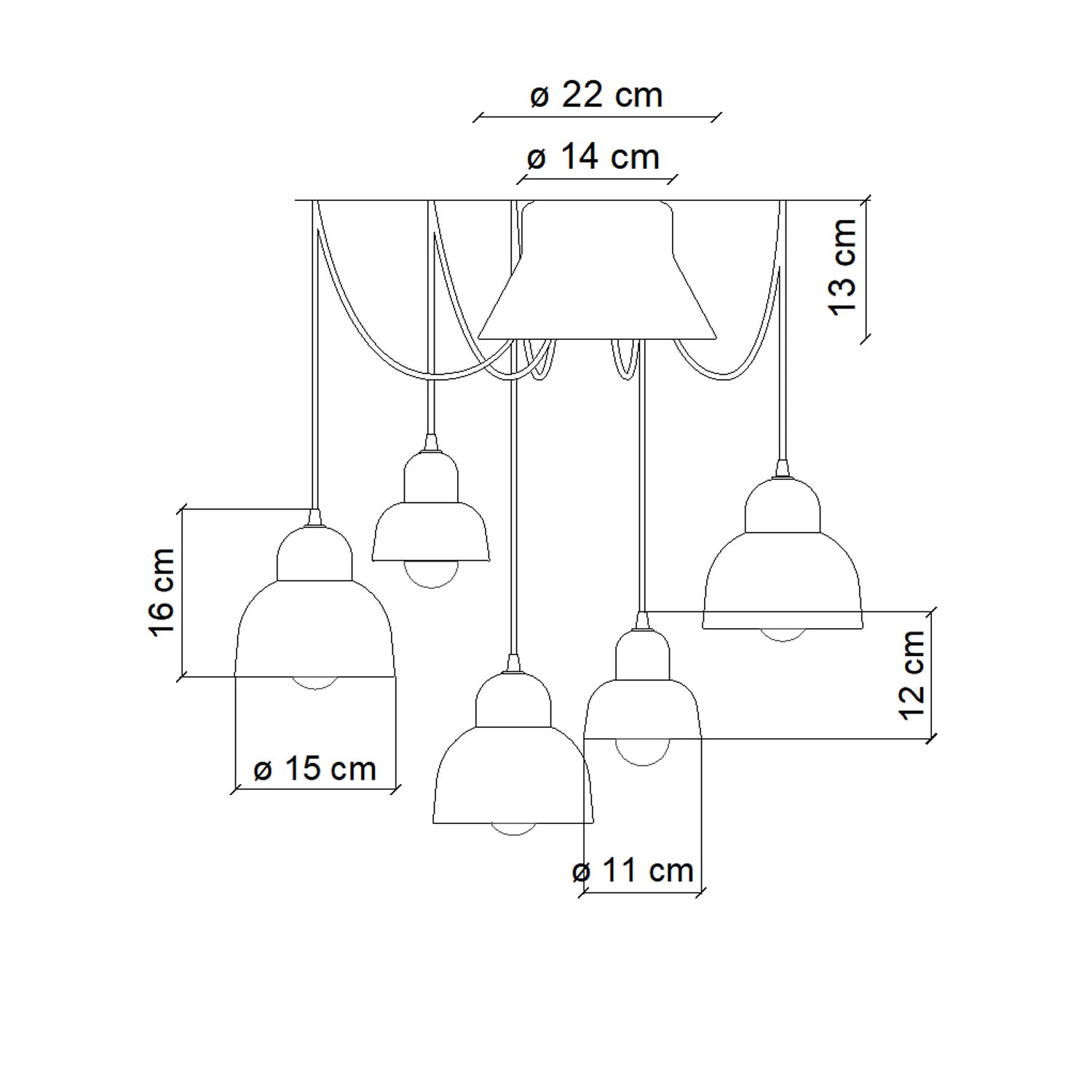 Lampadario Finitura Mix Vintage Decò Berimbau Ceramica 3 Luci E27