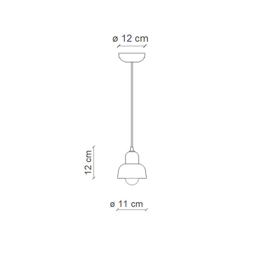 Lampadario Vintage Decò Berimbau Ceramica Grigio Sabbia 1 Luce E14