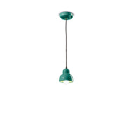 Lampadario Vintage Decò Berimbau Ceramica Turchese 1 Luce E14