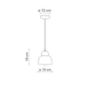 Lampadario Vintage Decò Berimbau Ceramica Marrone Moka 1 Luce E27