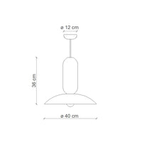 Lampadario Vintage Decò Pau Ceramica Crena E Moka 1 Luce E27